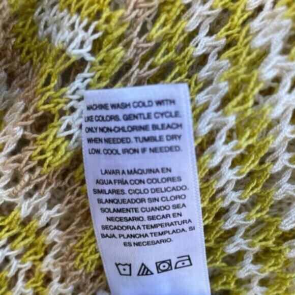 Scoop Women's Multi Color Long Open Front Pointelle Knit Cardigan Sweater Sz XXL - Picture 6 of 10